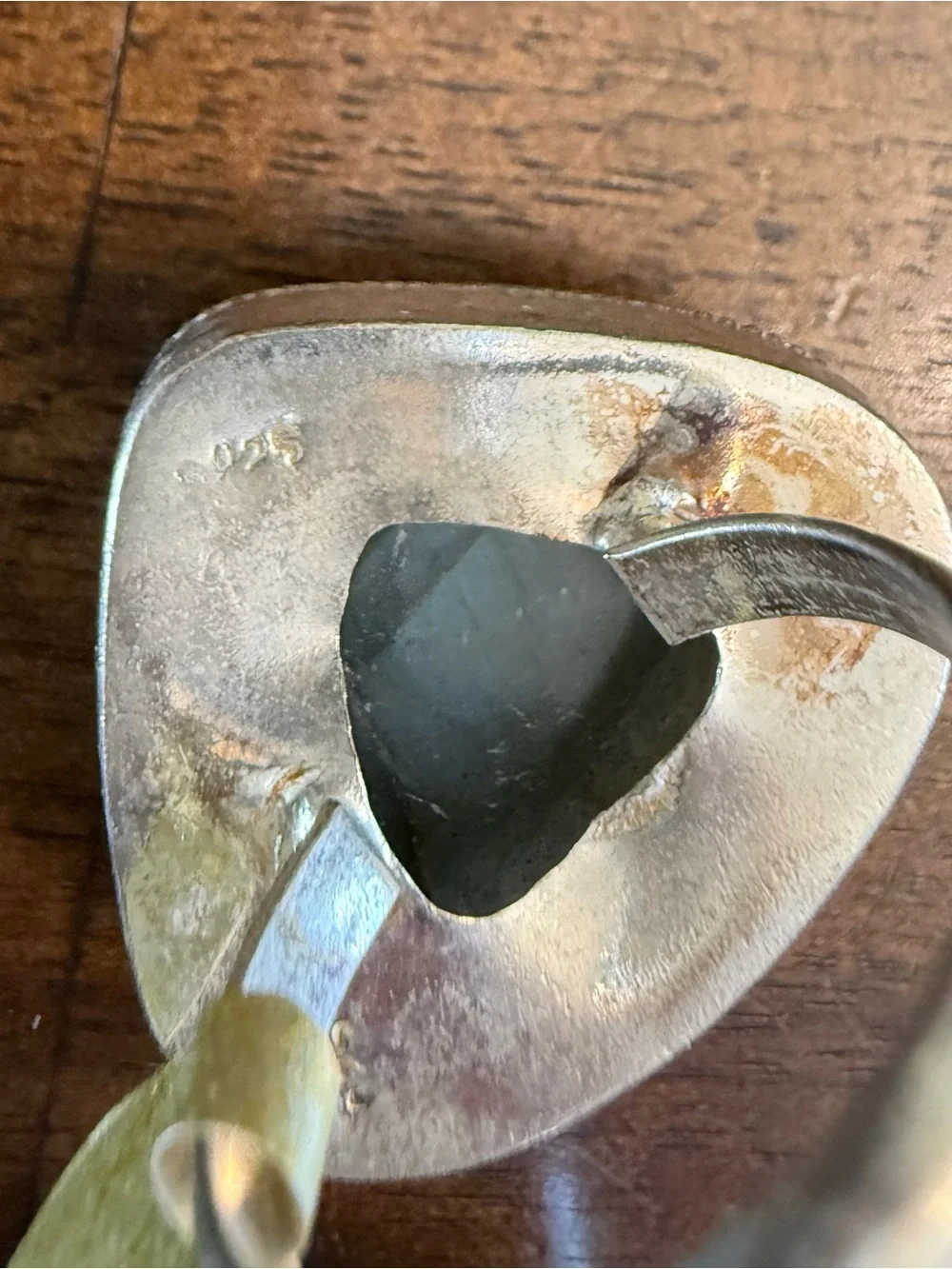 Labradorite Statement Ring in Iridescent Green-Blue
